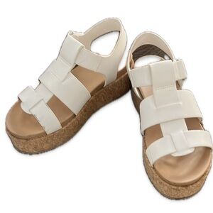 Soda Women's White Wedge Sandals